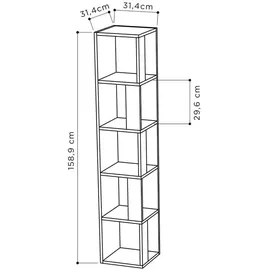 Livetastic Eckregal 32 x 32 x 159 cm Weiß