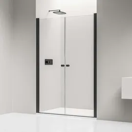 nextrend - gmbh NT218 Nischendusche rechts 88 x 195 cm Schwarz matt/Sicherheitsglas Duschwanne