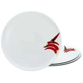 CreaTable Pizzateller CHILLI 4-teilig weiß