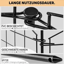 V2Aox Teichzaun 8 x 78 cm Schwarz/Metall