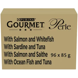 Purina Gourmet Perle Еrlesene Streifen in Gelee Sorten-Mix 96 x 85 g