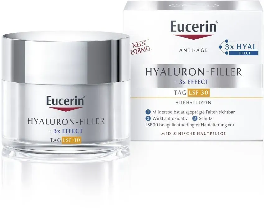 Eucerin Hyaluron-Filler Tagespflege mit LSF 30 – Glättet Falten & beugt lichtbedingter Hautalterung vor