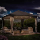 Brast Pavillon Aluminium Infinity 4 x 4 m inkl. Moskitonetz Grau