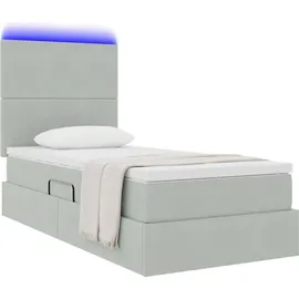 vidaXL Bett 90 x 200 cm Hellgrau