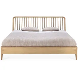 Bett Spindle Ethnicraft Eiche geölt braun, 97x190 cm