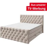 Boxspringbett - beige - H3 - 180x200 cm