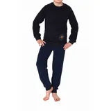 NORMANN langarm Frottee Schlafanzug Pyjama Bündchen - 77726 in blau | Gr.: 152