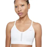 Nike Damen W Nk Df Indy V-neck Sports Bra, White/Grey Fog/Particle Grey, S EU