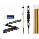 Multifunktionales Markierungswerkzeug, Konstruktionsbleistift, Holzbleistift Mit 6 Minen, Tieflochmarker, Druckbleistift Mit Radiergummi