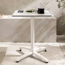 Oviala Business Terrassentisch 60 x 60 cm kippbar Laminat Beton hellgrau