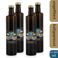 4 x Leinöl - Lausitzer Gold (kaltgepresst ungefiltert Premium Leinöl), 4 x 500ml