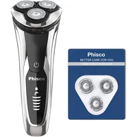 Phisco Rasierer Herren Elektrisch Rasierapparat mit Präzisionstrimmer Nass und Trockenrasierer (Silber Schwarz)