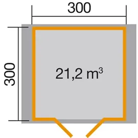 Weka Neustadt 1 3,00 x 3,00 m natur