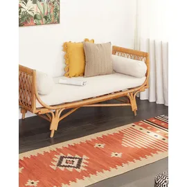Beliani Teppich Gavar Orange 80 x 300 cm, Baumwolle Kelim