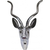 Casa Padrino Designer Geweih Deko Bock aus poliertem Aluminium - Wandfigur - Geweih - Wandgeweih