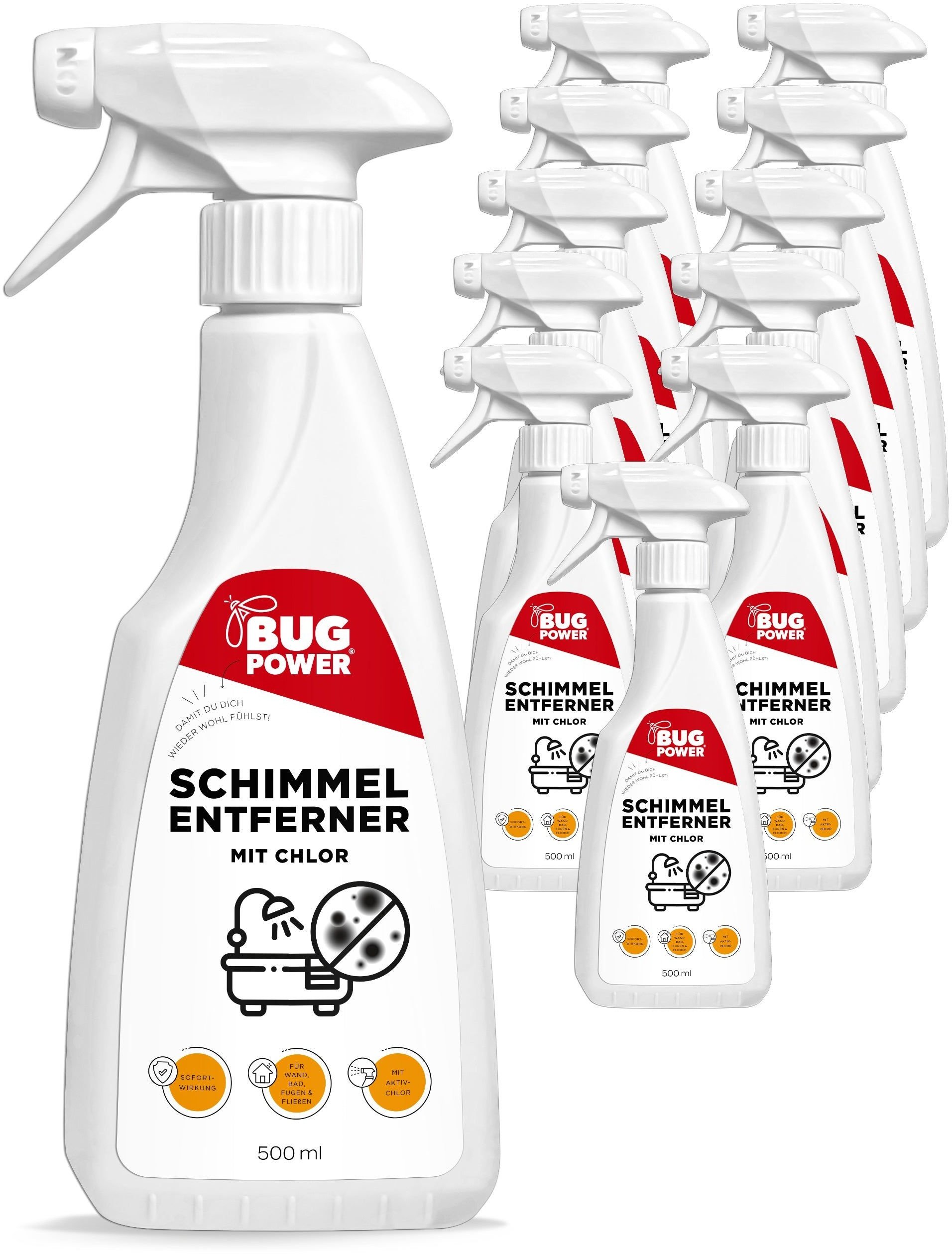 BugPower Schimmel Entferner Spray 12x500 ml