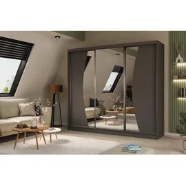 altdecor Schiebetürenschrank VOXI 240 x 216 x 61 cm Grau