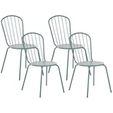 Beliani Gartenstuhl 40 x 47 x 89 cm blau 4 St.