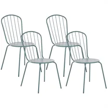 Beliani Gartenstuhl 40 x 47 x 89 cm blau 4 St.