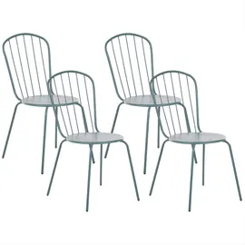 Beliani Gartenstuhl 40 x 47 x 89 cm blau 4 St.