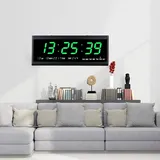 awolsrgiop 48cm Wanduhren, Led Digitale Wanduhr für Wohnzimmer, Kalenderuhr Temperatur Wanduhren für Zimmer Küche Büro, Temperaturanzeige und Datumanzeige Display, 48 X 19 X 3 cm