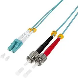 Logilink FP3LT02 Glasfaser LWL Anschlusskabel 2.00m Türkis [1x LC-Stecker - 1x ST-Stecker] 50/125 μ Multimode OM3