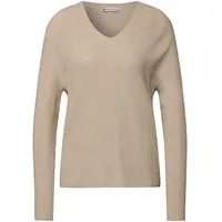 STREET ONE Damen A303220 Glitzernder Pullover, Cotton beige, 40