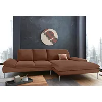 W.Schillig Ecksofa »enjoy&MORE«, mit Sitztiefenverstellung, Füße Chrom glänzend, Breite 310 cm braun