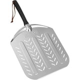 Mimiuo Pizzaschieber Perforiert, Aluminium Pizza Spachtel mit Verbrühungshemmend Griff, Pizzaschaufel Perforiert für Backofen und Grill, Pizzaspatel, Pizzaheber 30.5×34.5 CM