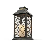 Hängende Solar-Gartenleuchten, Solarlaternen für den Außenbereich, LED, Laterne, Kerzenlicht mit Kerzeneffekt, IP44, Flammeneffekt, für Terrasse, Rasen, Balkon, Gartendekoration (1, Schwarz und Gold)