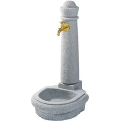 GARANTIA Steinbrunnen VENEZIA, lightgranite mit Nostalgie-Auslaufhahn, Brunnen, witterungsbeständig