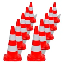 vidaXL Verkehrskegel 50 cm Rot/Weiß
