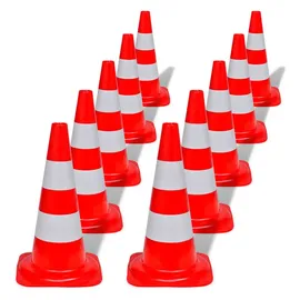 vidaXL Verkehrskegel 50 cm Rot/Weiß