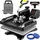 Vevor Transferpresse 5 in 1 T-Shirt Druckmaschine 29 x 38 cm Transferpresse 1000W Textilpresse Druckmaschine mit 1,5 m Kabellänge für Übertragung von Mustern auf T-Shirts Kappen, Becher Schwarz