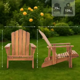 CLP Gartenstuhl Stuhl Brownsville 78 x 0 x 104 cm braun