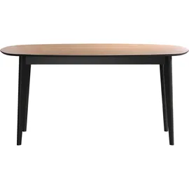 INOSIGN Esstisch INOSIGN "Ronda", braun (eiche, schwarz, eiche), B:160cm H:160cm T:90cm, Tische, Esstisch, Esszimmertisch oval auf Massivholzfüßen - (B/T/H) 160/90/77 cm