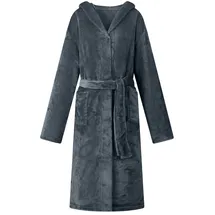 vidaXL Bademantel Hoodie Marineblau L Flanell