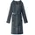 vidaXL Bademantel Hoodie Marineblau L Flanell