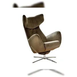 KAWOLA Drehsessel RANDY Polyester 79 x 117 x 79 cm Olivgrün mit Wippfunktion