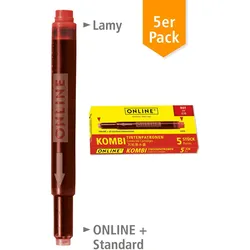 ONLINE® Tintenpatronen für Füller rot