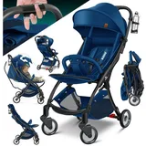 Kidiz KIDIZ® Kinderwagen Premium Kinderbuggy klappbar Liegebuggy Sportwagen Faltbar 360°Räder 5-Punkt Gurt Inkl. Getränkehalter & Regenabdeckung, verstellbare Rückenlehne & Sonnenverdeck