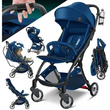 Kidiz KIDIZ® Kinderwagen Premium Kinderbuggy klappbar Liegebuggy Sportwagen Faltbar 360°Räder 5-Punkt Gurt Inkl. Getränkehalter & Regenabdeckung, verstellbare Rückenlehne & Sonnenverdeck
