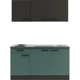 OPTIFIT Miniküche KPMV 1532-9+ Madrid420/Verona405 Anthrazit/ Steingrün 150 cm