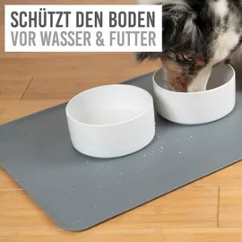 KaraLuna KaraLuna© Basic Silikon Unterlage 48x30 cm, grau I rutschfest Napfunterlage für Hundenapf Katzennapf I Futtermatte Hunde Katzen Matte