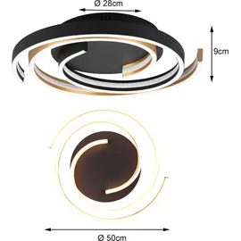 Trio Caya 1 LED Deckenleuchte 50 x 50 cm Messing