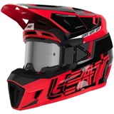 Leatt 7.5 V24 Motocross Helm mit Brille, schwarz-rot, Größe S