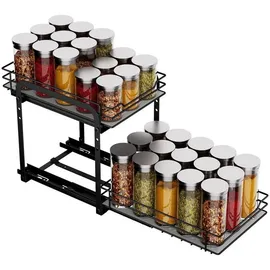 mayzolop Ausziehbares Gewürzregal Küche 2 Etagen Höhenverstellbar