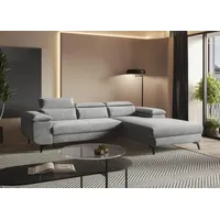 Easy4You FLAT Ecksofa Grau L-Form Rechts 276 x 74 x 205 cm mit Schlaffunktion und Stauraum - Schlafsofa mit Bettkasten - Moderne Wohnzimmermöbel ... - Grau