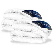 AM Qualitätsmatratzen DormiGood Premium Mikrofaser Bettdecke 2er Set – Wolkenweiche Allergiker 135x200 cm | 135x200 | Decken aus 100% atmungsaktiver Microfaser | - Weiß