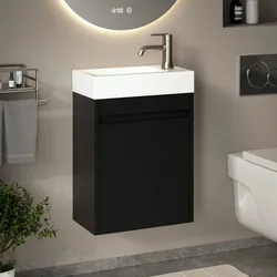 Gäste-WC-Möbel Vivo – 40 cm – Schwarz - Weißes Waschbecken – Vorbestellen - Vorbestellen